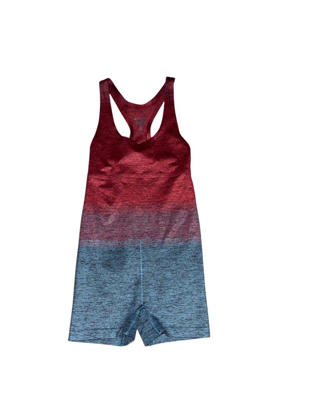 Athleta Gradient One-Piece Body Suit Red to Blue